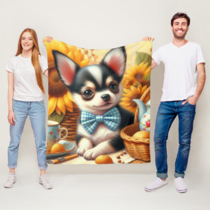 Cute Chihuahua Puppy Fleece Blanket