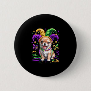 Cute Chihuahua Puppy Mardi Gras Dog Lovers Fun Car 6 Cm Round Badge