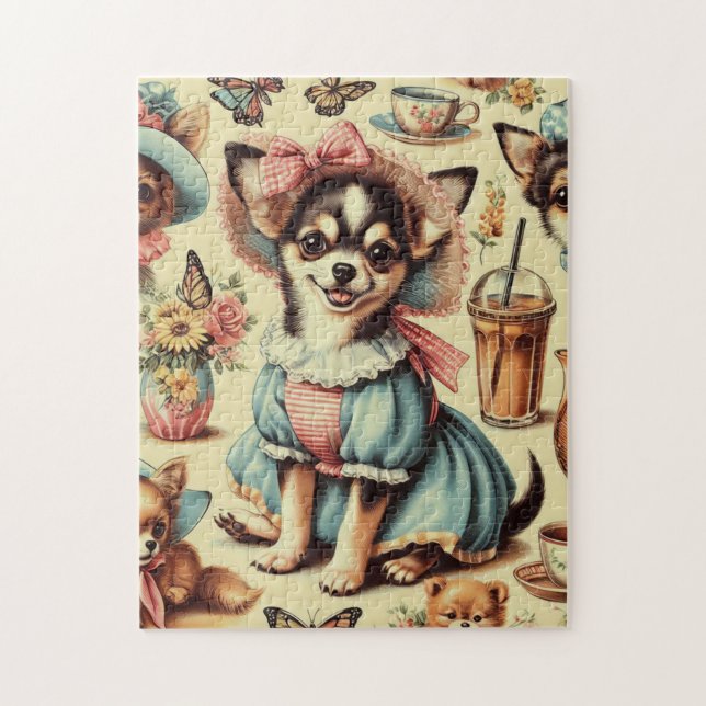 Cute Chihuahua Puppy Painting Jigsaw Puzzle (Vertical)