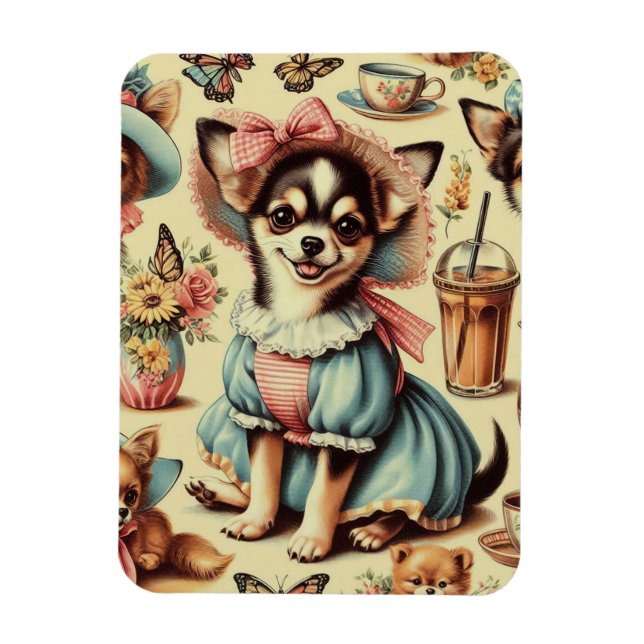Cute Chihuahua Puppy Painting Magnet (Vertical)