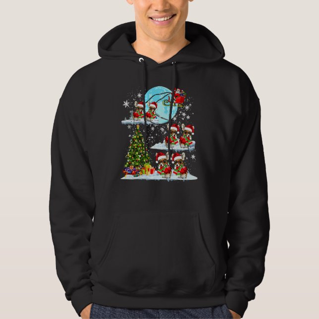 Cute Chihuahua Reindeer Christmas Hoodie (Front)