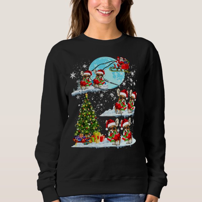 Cute Chihuahua Reindeer Christmas Sweatshirt (Front)