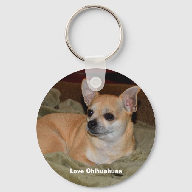 Cute Chihuahua Resting Key Ring (Front)