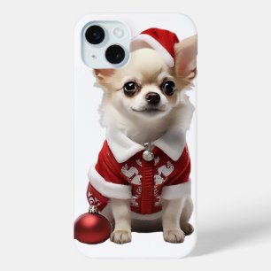 Cute Chihuahua Santa iPhone 15 Mini Case
