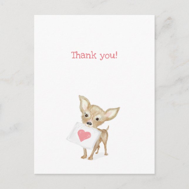 Cute chihuahua thank you postcard (Front)