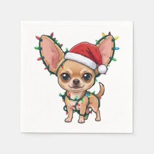 Cute Chihuahua Wearing a Cosy Christmas Sweater Napkin