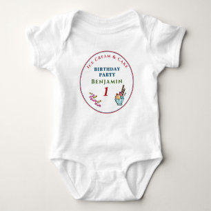 Cute Child 1st Birthday Party Personalise Baby Bodysuit