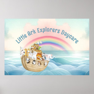 Cute Child Care Daycare Noah's Ark Business Poster