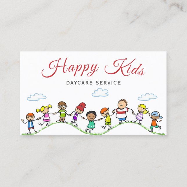 Cute Child Daycare babysitting Service Business Card (Front)