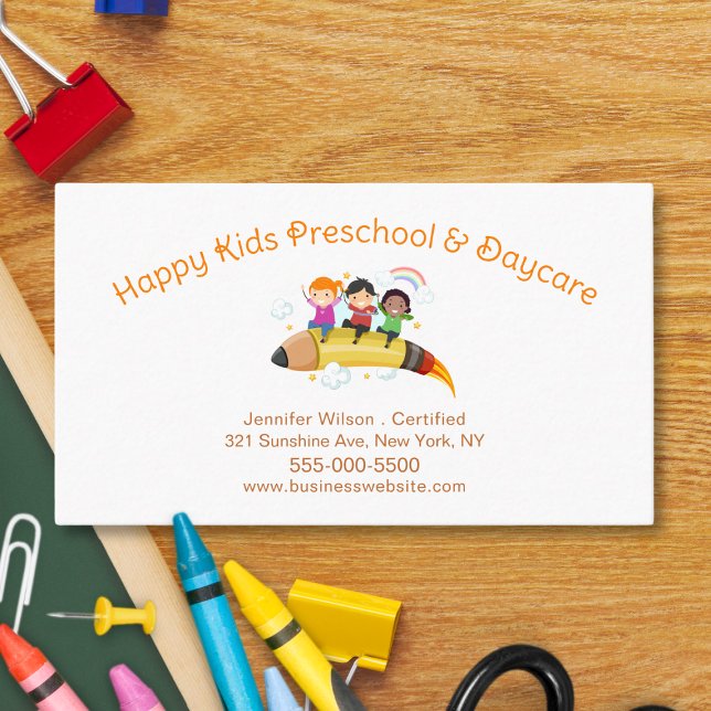 Cute Child Daycare Childcare Centre Service Business Card (Creator Uploaded)