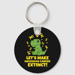 Cute Childhood Cancer Awareness Dinosaur  Key Ring