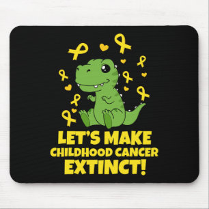 Cute Childhood Cancer Awareness Dinosaur Mouse Pad