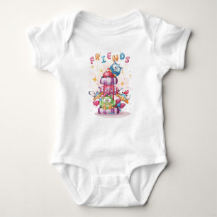 Cute Childish Friend Birds Halloween Baby Bodysuit