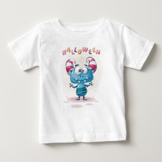 Cute Childish Halloween Monster Toddler  Baby T-Sh Baby T-Shirt (Front)