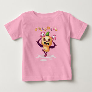 Cute Childish pumpkin Halloween Monster Toddler   Baby T-Shirt