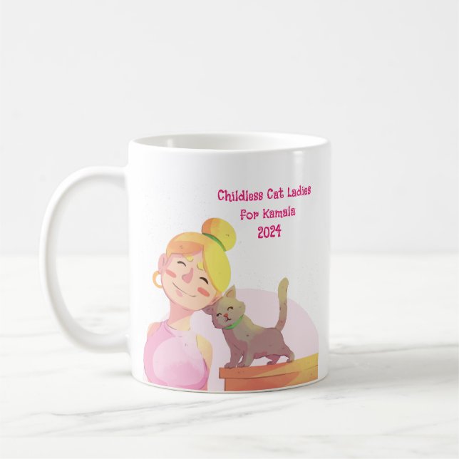 Cute Childless Cat Ladies for Kamala Coffee Mug (Left)