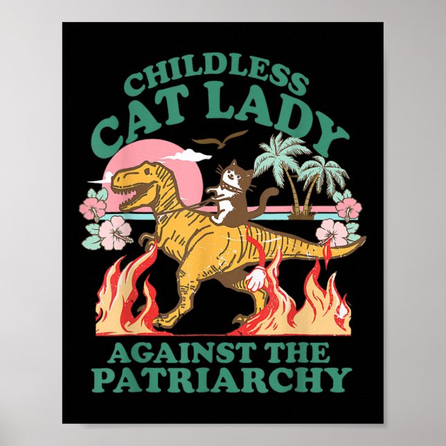 Cute Childless Cat Lady Shirts Retro Against The P Poster (Front)