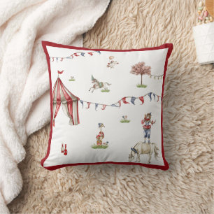 Cute Children Circus Carnival Animals Pattern Cushion