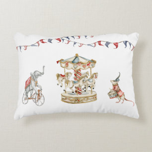 Cute Children Circus Carnival Animals Pattern Decorative Cushion