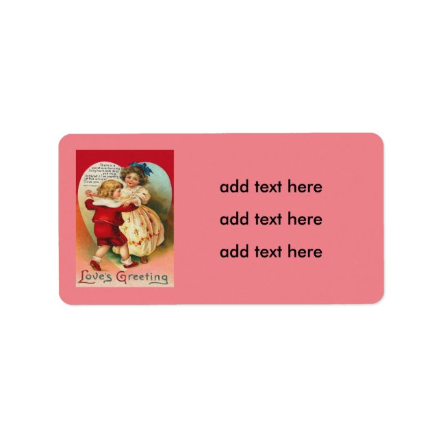 Cute Children Dancing Heart Poem Label (Front)