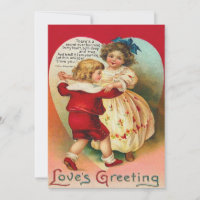 Cute Children Dancing Heart Wedding Invitation