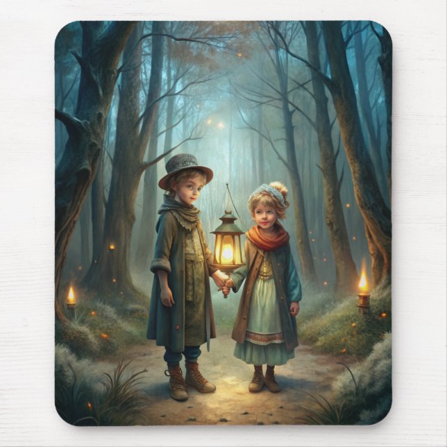 Cute Children in Winter Mouse Pad (Front)