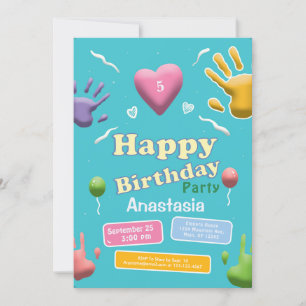 Cute Children Kid Birthday Fun Party Invitation