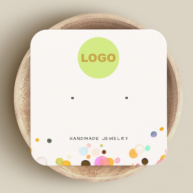 Cute Children's Confetti  Stud Earring Square  Business Card (Creator Uploaded)