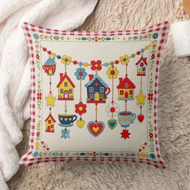 Cute Children's Primary Element Dangles Cushion. Cushion (Blanket)
