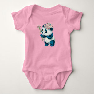 Cute Child's Panda Bear One-Piece Bodysuit