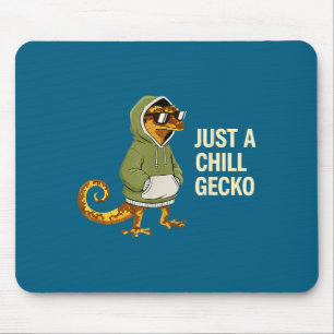 Cute Chill Gecko Sunglasses Graphic Lizard Mouse Pad