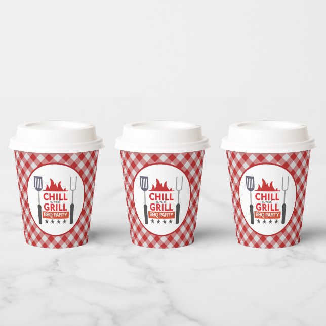Cute chill grill BBQ party Paper Cups (Multi)