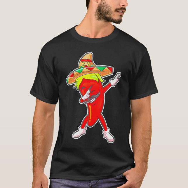 Cute Chilli Dabbing Pepper Mexican Hot Jalapeno Da T-Shirt (Front)