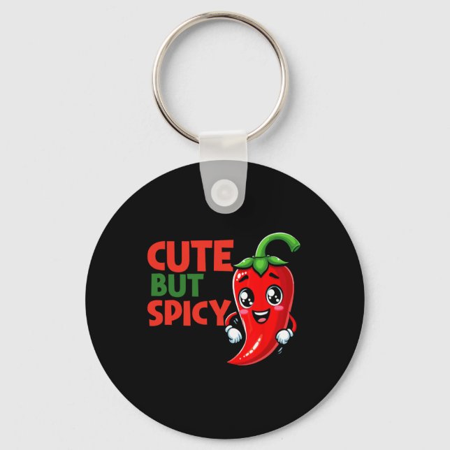 Cute Chilli Funny Cute But Spicy By1  Key Ring (Front)