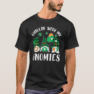 Cute Chillin With My Gnomies Shamrocks Saint Patri T-Shirt