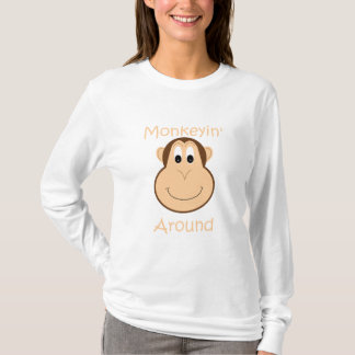 Cute chimp women's long sleeve short T-Shirt