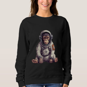 Cute Chimpanzee In Space Suit Cosmic Ape Monkey As Sweatshirt