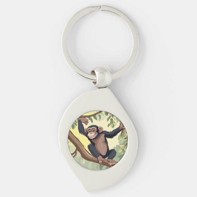 Cute Chimpanzee Key Ring (Front)