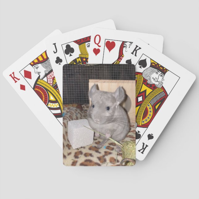 Cute Chinchilla playing cards (Back)