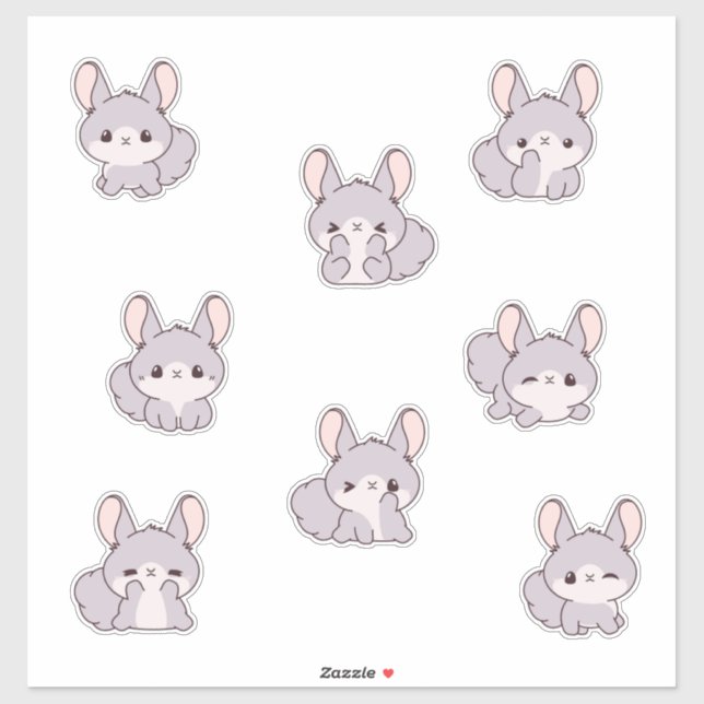 Cute Chinchilla Sticker Sheet (Sheet)