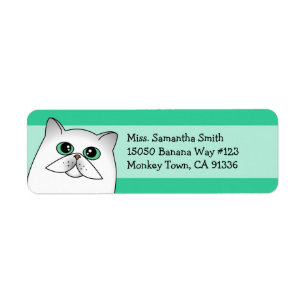 Cute Chincilla Persian Cat Return Address Labels