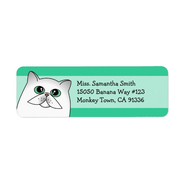 Cute Chincilla Persian Cat Return Address Labels (Front)