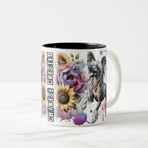 Cute Chinese Crested Dog Two-Tone Coffee Mug