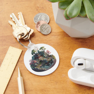 Cute Chinese Fantasy 3D Landscape Circle Keychain