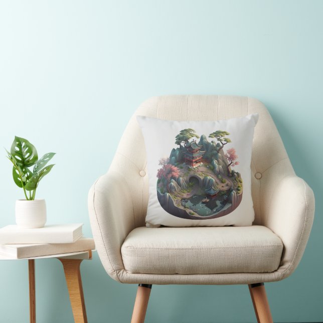 Cute Chinese Fantasy 3D Landscape Pillow (Chair)