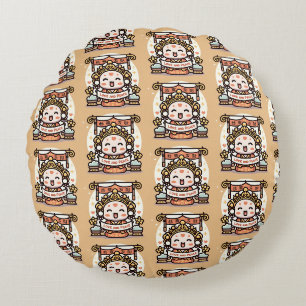 CUTE CHINESE GOD OF WEALTH ROUND CUSHION