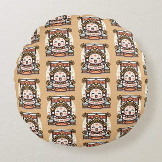 CUTE CHINESE GOD OF WEALTH ROUND CUSHION
