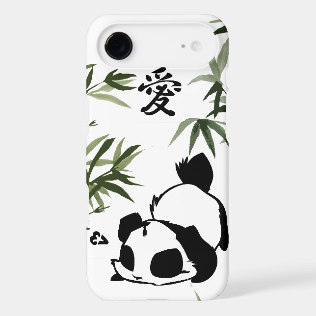 Cute Chinese "Love" Panda with Bamboos Case-Mate iPhone Case (Back)