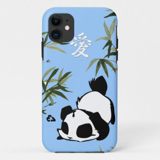 Cute Chinese "Love" Panda with Bamboos iPhone 11 Case