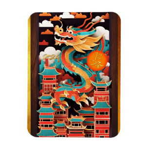 Cute Chinese New Year Dragon Origami FPM2 Magnet